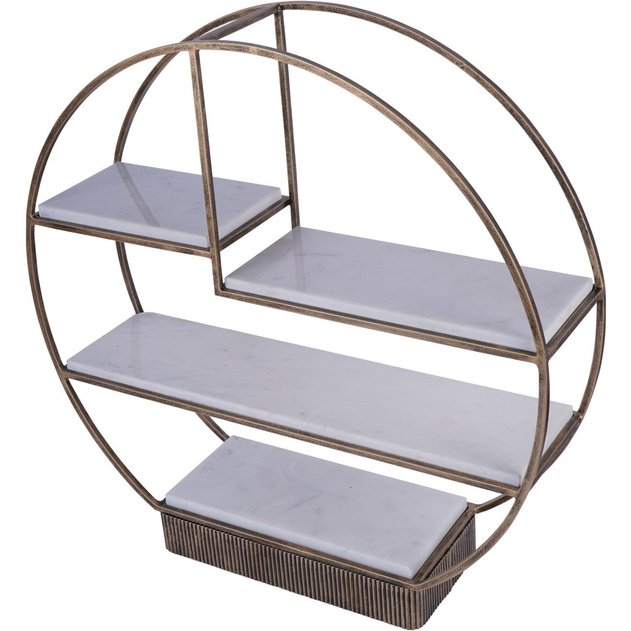Belvedere Aged Gold & White Marble Multi Tier Buffet Stand Large